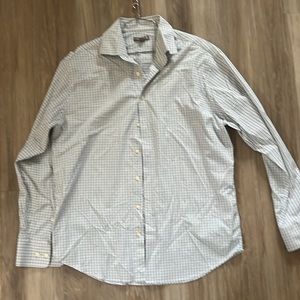 Peter Millar Summer Comfort Shirt Mens Blue plaid Long Sleeve Performance